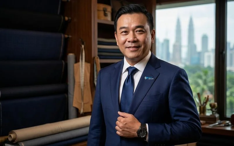 Spread collar dress shirt with windsor knot tie