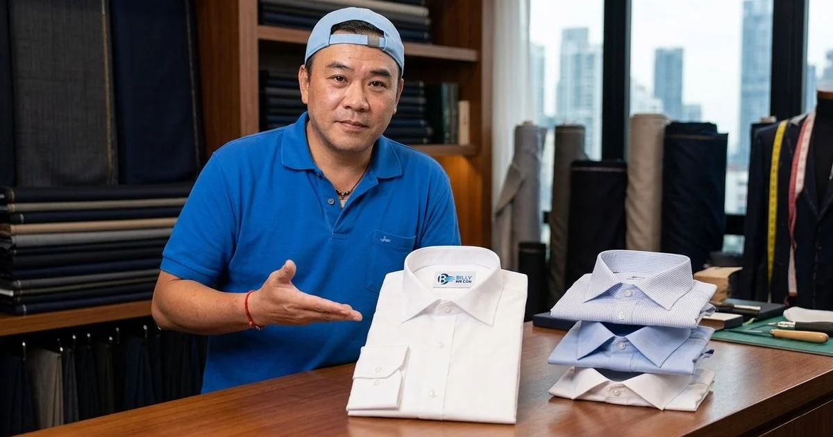 Various dress shirt collar styles displayed