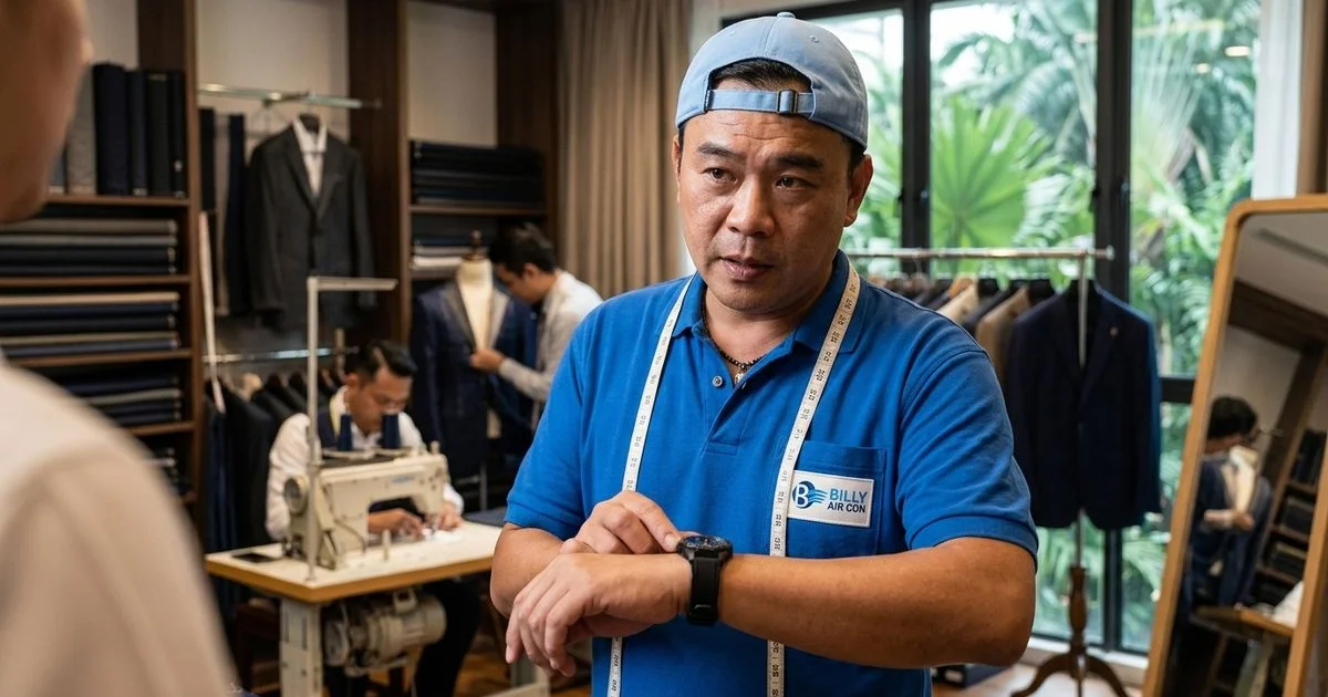 Suit alteration consultation for fit adjustment